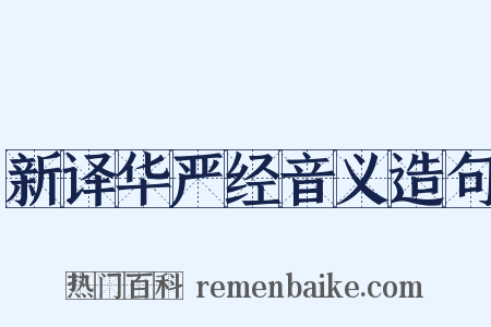 新译华严经音义造句是什么意思的图片